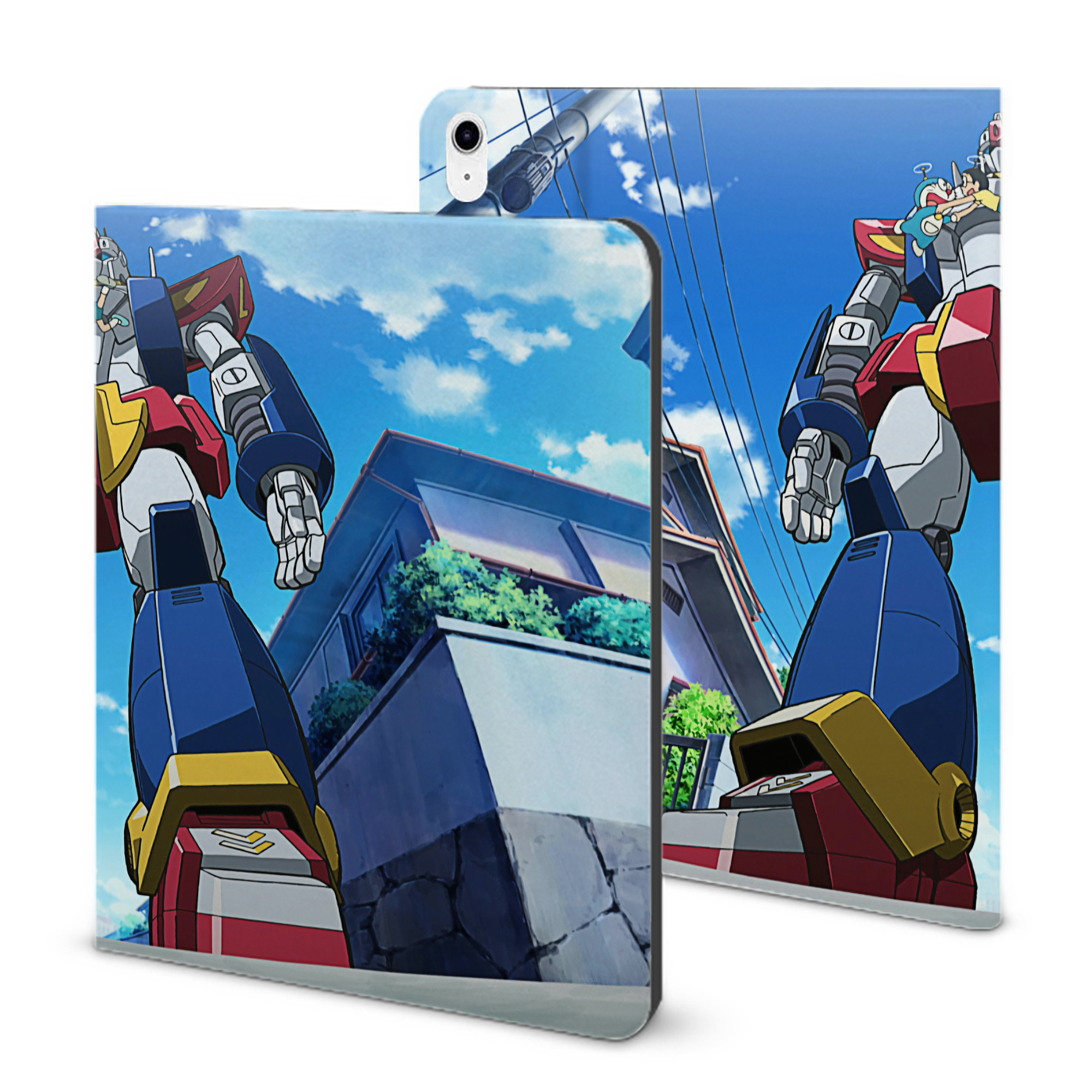 （画像用） ドラえもん Doraemon IPad ケース ブック型 PUレザー TPU 耐衝撃 軽量 薄型 ペン収納なし 全面保護 IPad 各モデル対応
